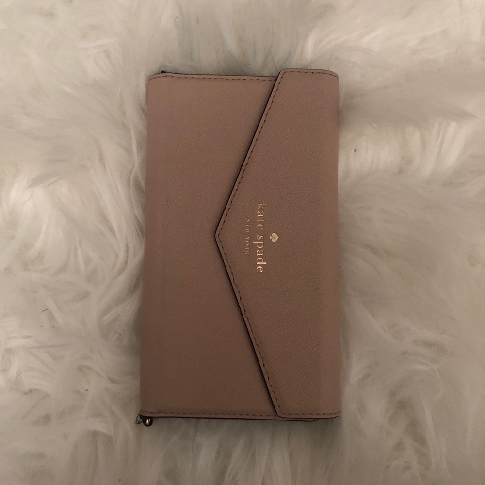 Blush pink Kate spade iPhone wallet case